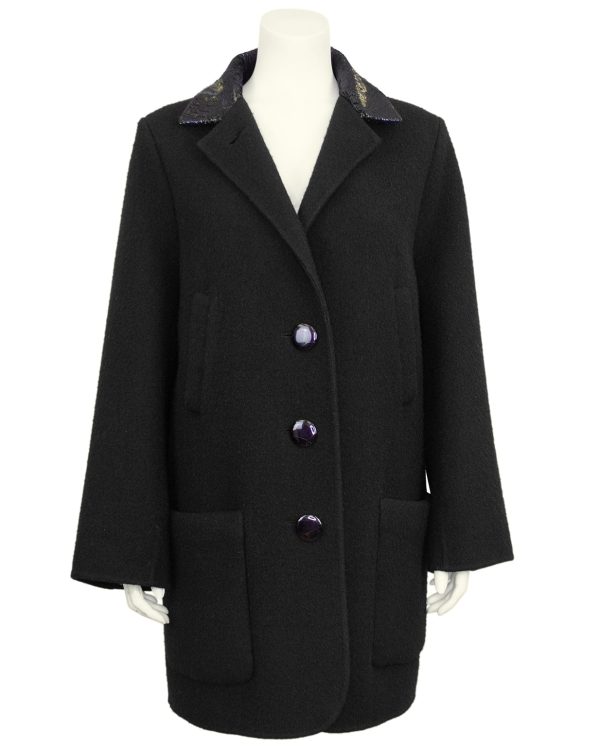 Black Wool Car Coat For Cheap