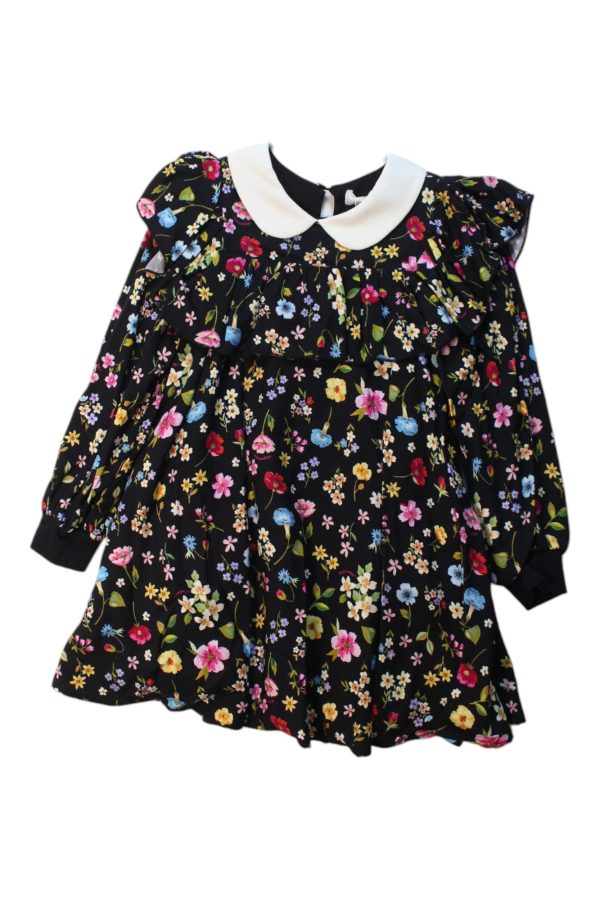 Monnalisa Floral Long Sleeve Dress 4T Hot on Sale