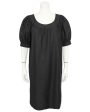 Black Cotton Peasant Style Dress Online now