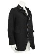 Black Jaquard Blazer with Applique Hot on Sale