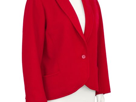 Red Wool Shawl Collar Jacket Online now