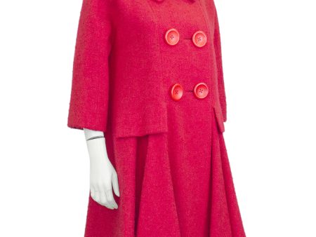 Pink Wool Swing Coat Hot on Sale