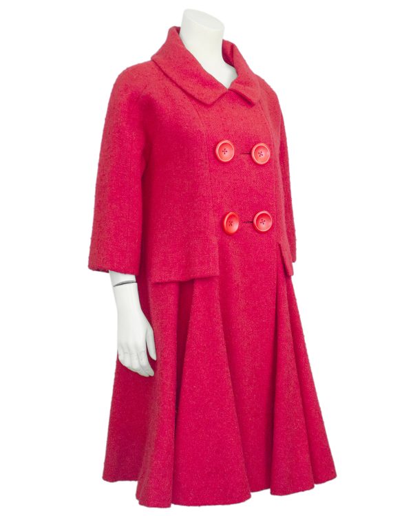 Pink Wool Swing Coat Hot on Sale