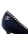 Navy and Black Evening Shoe with Pearls Online Sale