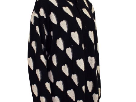 Black and White Heart Cardigan For Cheap