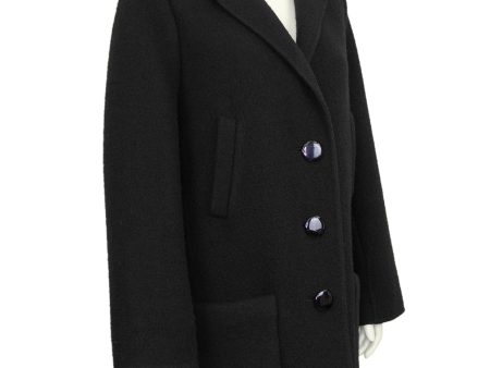 Black Wool Car Coat For Cheap