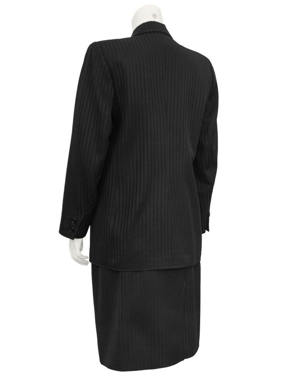 Black Pinstripe Double Breasted Skirt Suit Fashion