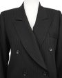 Black Pinstripe Double Breasted Skirt Suit Fashion