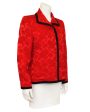 Red Silk Damask Blazer Discount