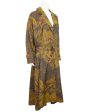 Bronze Palm Leaf Print Trench Coat Hot on Sale