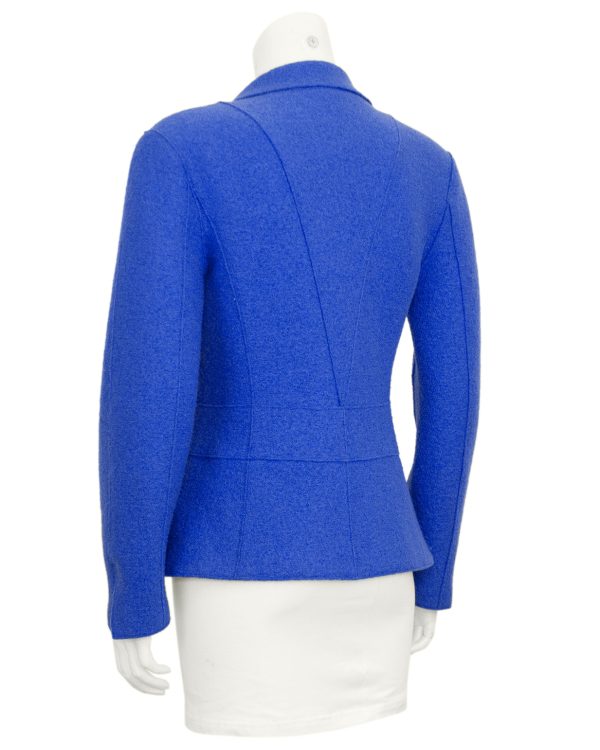 Blue Fall 1999 Felted Wool Fitted Jacket Hot on Sale