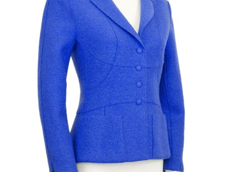 Blue Fall 1999 Felted Wool Fitted Jacket Hot on Sale