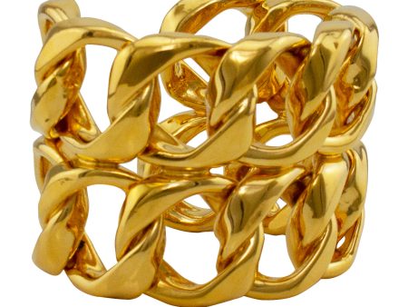 1989 Interlocking Double Chain Cuff Bracelet Col.26 Online now