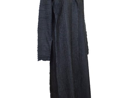 Grey Pleated Fabric Duster For Cheap