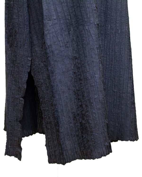 Grey Pleated Fabric Duster For Cheap