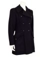 Black Wool Double Breasted Pea Coat Online Sale