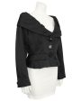 Black Jacket With Ruched Collar Supply