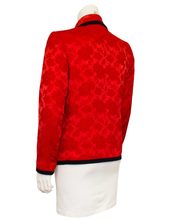 Red Silk Damask Blazer Discount