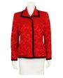 Red Silk Damask Blazer Discount