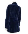 Navy Blue Velvet Belted Jacket on Sale