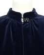 Navy Blue, Green and Red Velvet Smock Jacket Online