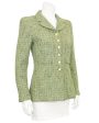 Green Bouclé Tweed Jacket Circa 1997 on Sale