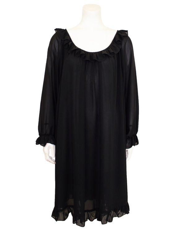 Black Chiffon Babydoll Dress on Sale