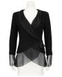 Black Boucle and Chiffon Blazer For Cheap