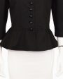 Black Cotton Peplum Jacket Sale