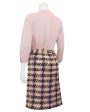 Pink and Charcoal Grey Houndstooth Haute Couture 3 pc. Ensemble Fashion