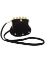 Phillippe Model Paris Black and Gold Suede Mini Bag Cheap