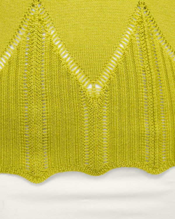 Chartreuse Wool Fold Over Sweater Online now