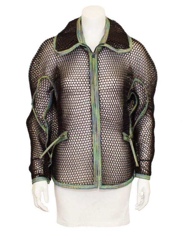 Black and Green  Fish Net  Jacket For Cheap