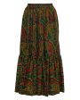 Green Paisley Russian Collection Peasant Skirt For Sale