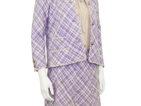 Purple Tweed Jacket and Dress Ensemble Online Sale