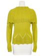 Chartreuse Wool Fold Over Sweater Online now