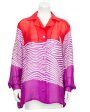 Red, Pink and White Chiffon Shirt Online Sale