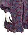 Maroon Russian Collection Silk Paisley Dress For Sale