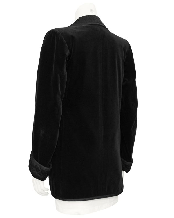 Black Velvet and Quilted Smoking Jacket Online