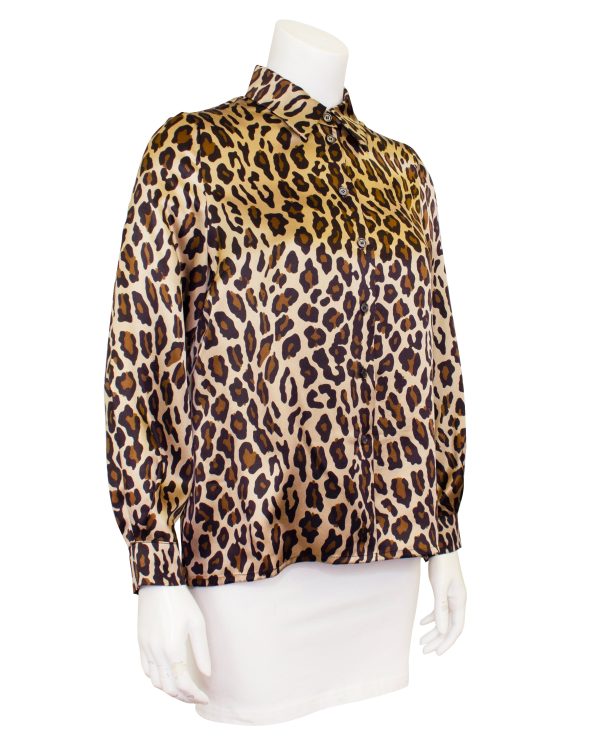 Leopard Print Silk Shirt Hot on Sale