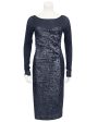 Charcoal Grey Sheer and Sequin Cocktail Dress Discount