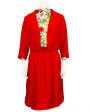 Red and Floral Jacket and Dress Ensemble Online Hot Sale