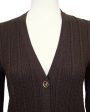 Brown Wool Cardigan and Gabardine Skirt Ensemble Cheap