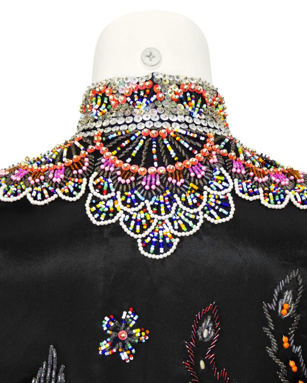 Black Dragon and Phoenix Beaded Jacket Online Hot Sale