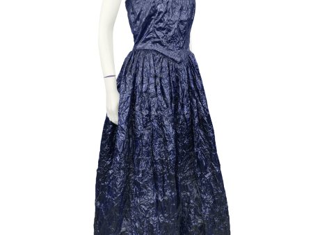 Navy Blue Strapless  Trash Bag  Gown Fashion