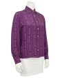 Purple Silk Blouse with Chainlink Pattern Discount