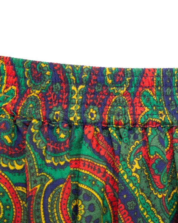 Green Paisley Russian Collection Peasant Skirt For Sale