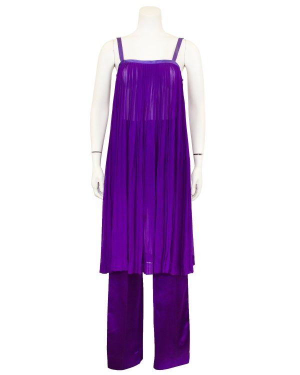 Purple Pleated and Silk Ensemble Online now