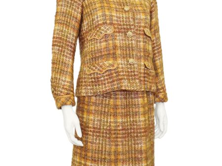 Copper Tweed Jacket and Dress Ensemble Hot on Sale