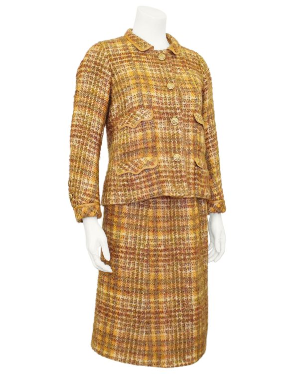 Copper Tweed Jacket and Dress Ensemble Hot on Sale